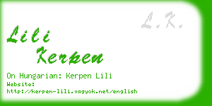 lili kerpen business card